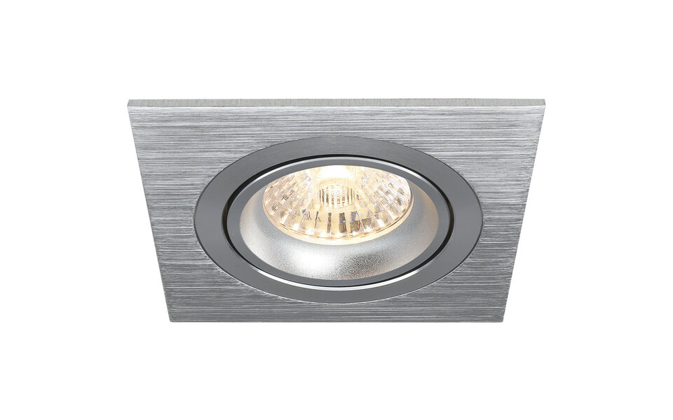 HLW LED LED Spot Set 4W - Tiltable Square Recessed Spotlight Matte Silver, Natural White 4200K