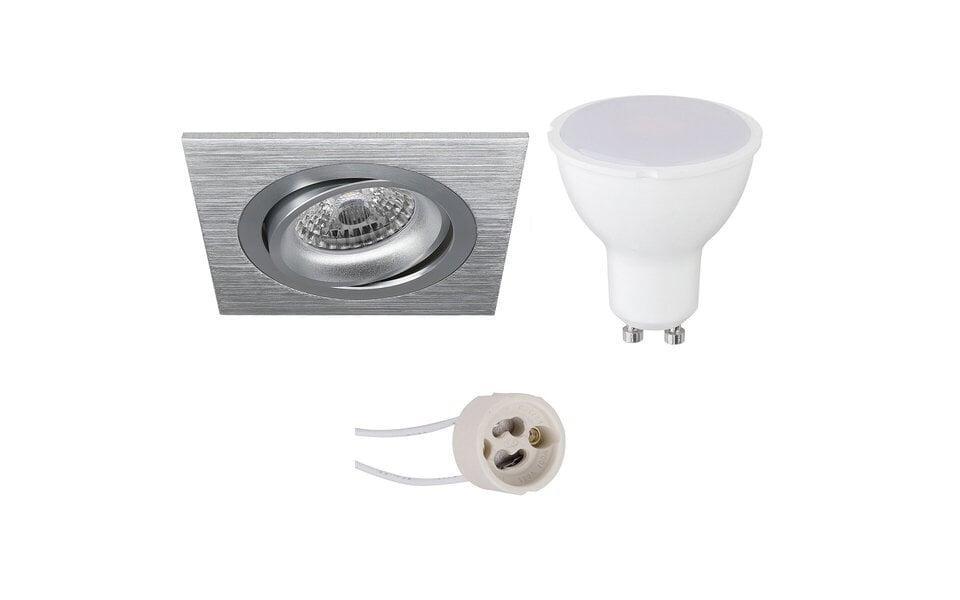 HLW LED LED Spot Set 8W - Kantelbare Vierkante Inbouwspot - Witte Spot GU10 HLW LED LED Spot Set 8W - Kantelbare Vierkante Inbouwspot - Witte Spot GU10