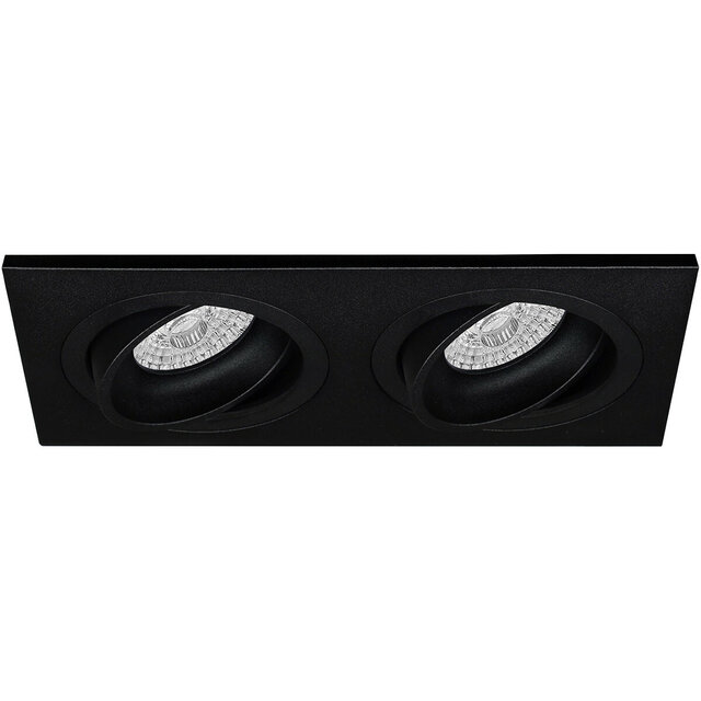 Kantelbare mat zwarte LED inbouwspot 8W met GU10 fitting en warm wit licht 3000K