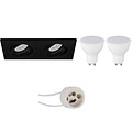 LED Spot Set 8W - Kantelbare Inbouwspot Mat Zwart & Wit, GU10, Helder Koud Wit 6400K