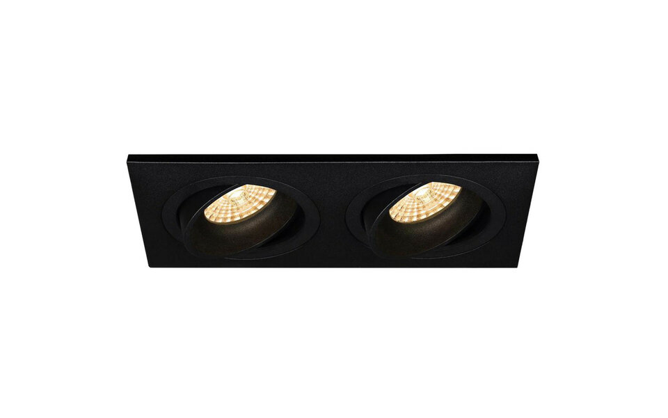 HLW LED LED Spot Set - Tiltable, Dimmable 4W LED Recessed Spotlight Matte Black - GU10, Warm White