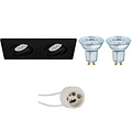 LED Spot Set 5W - Mat Zwarte Kantelbare Dimbare Inbouwspot GU10 LED Spot Set 5W - Mat Zwarte Kantelbare Dimbare Inbouwspot GU10