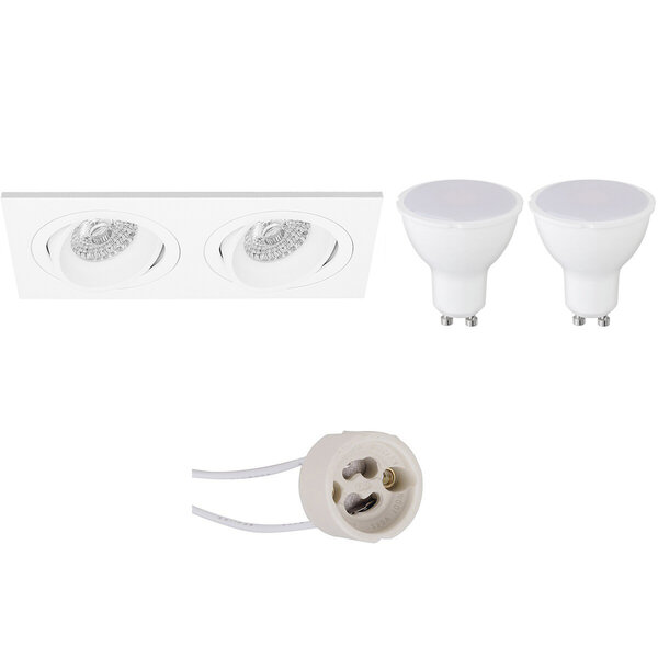HLW LED LED Spot Set 4W - Kantelbare Witte Inbouwspot GU10 met Mat Wit Design HLW LED LED Spot Set 4W - Kantelbare Witte Inbouwspot GU10 met Mat Wit Design