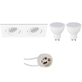 LED Spot Set 6W - Tiltable White Recessed Spot GU10 Fitting - Bright/Cool White