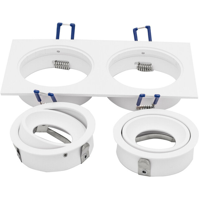 HLW LED LED Spot Set 8W - Kantelbare Witte Inbouwspot GU10 Fitting - Helder/Koud Wit HLW LED LED Spot Set 8W - Kantelbare Witte Inbouwspot GU10 Fitting - Helder/Koud Wit