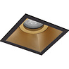 HLW LED LED Spot Set 6W - Tiltable Square Recessed Spot Matte Black/Gold, Warm White 3000K