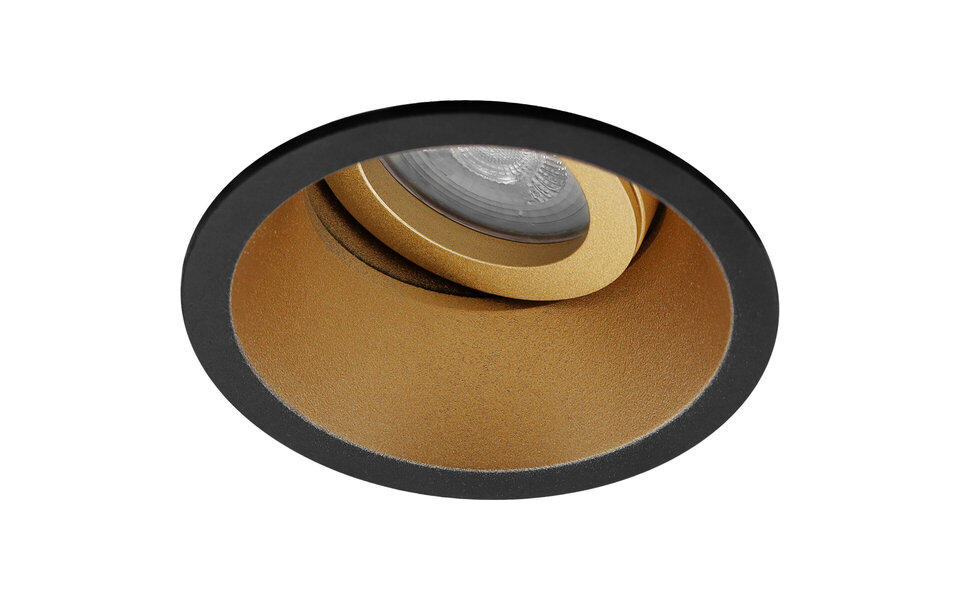 HLW LED LED Spot Set 5W - Dimmable Tiltable Round Recessed Spotlight Matte Black/Gold