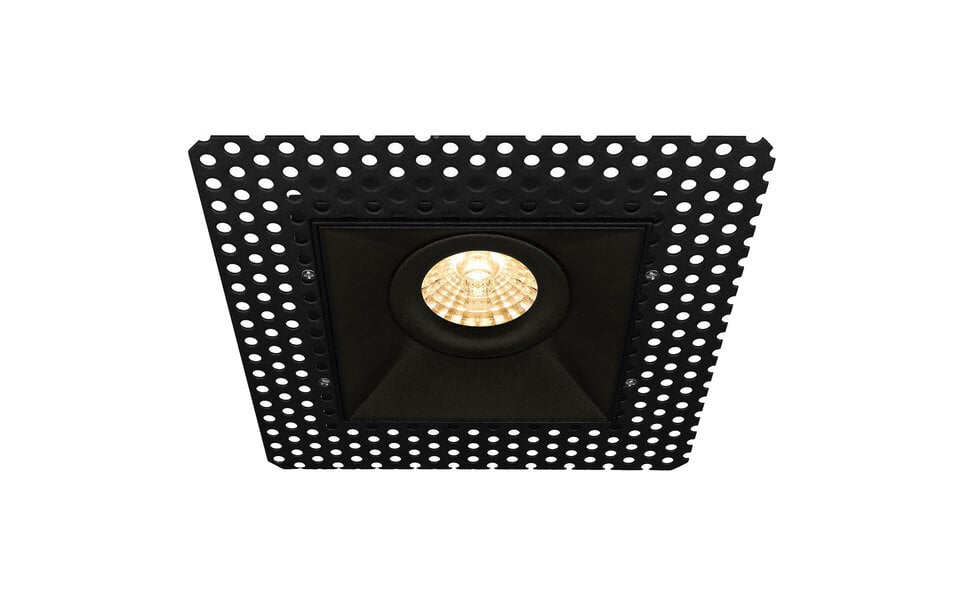 HLW LED LED Spot Set 6W - Tiltable Square Recessed Spot Light Matte Black - Warm White 3000K