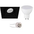 LED Spot Set - Kantelbare Vierkante Inbouwspot 6W LED Lamp Mat Zwart