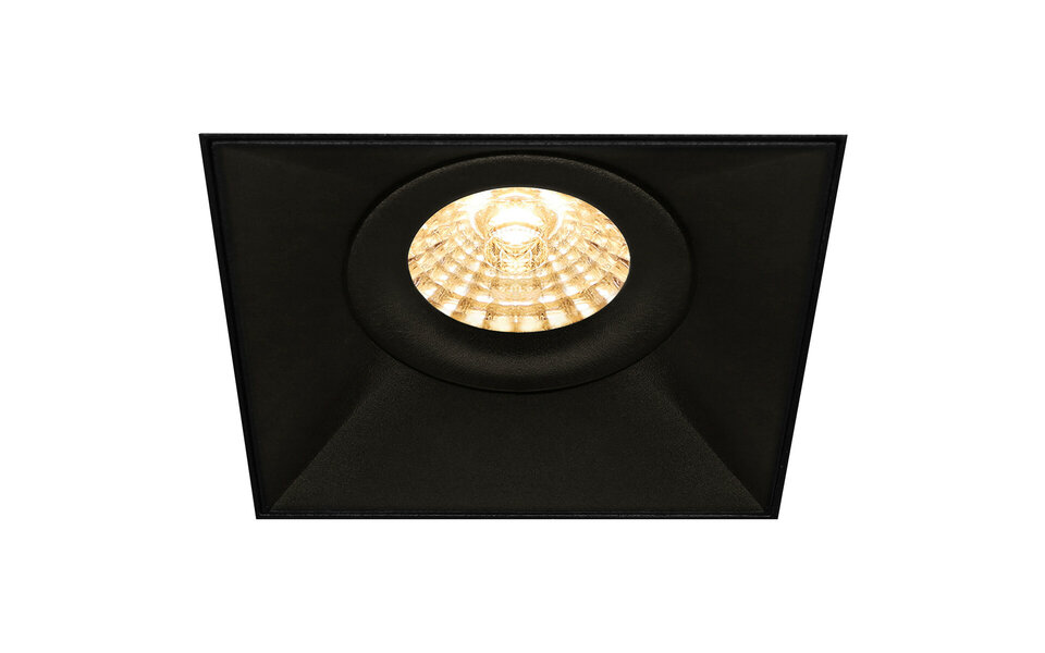 HLW LED LED Spot Set - Kantelbare Vierkante Inbouwspot 6W LED Lamp Mat Zwart