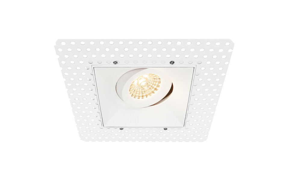 HLW LED Pragmi Nivas Pro 4W LED Spot Set - Tiltable Square Recessed Spot Matt White, Clear 6400K