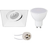 LED Trimless Inbouwspot Vierkant Mat Wit 8W GU10 Kantelbaar LED Trimless Inbouwspot Vierkant Mat Wit 8W GU10 Kantelbaar