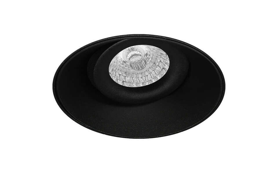 HLW LED LED Spot Set 8W - Tiltable Round Recessed Spot Light Matte Black - Warm White 3000K GU10
