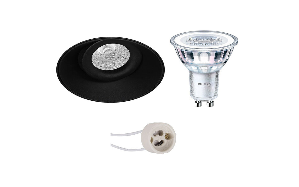 HLW LED Pragmi Nivas Pro 4W Dimmable LED Spot Set - Tiltable Round Recessed Spot Light Matte Black