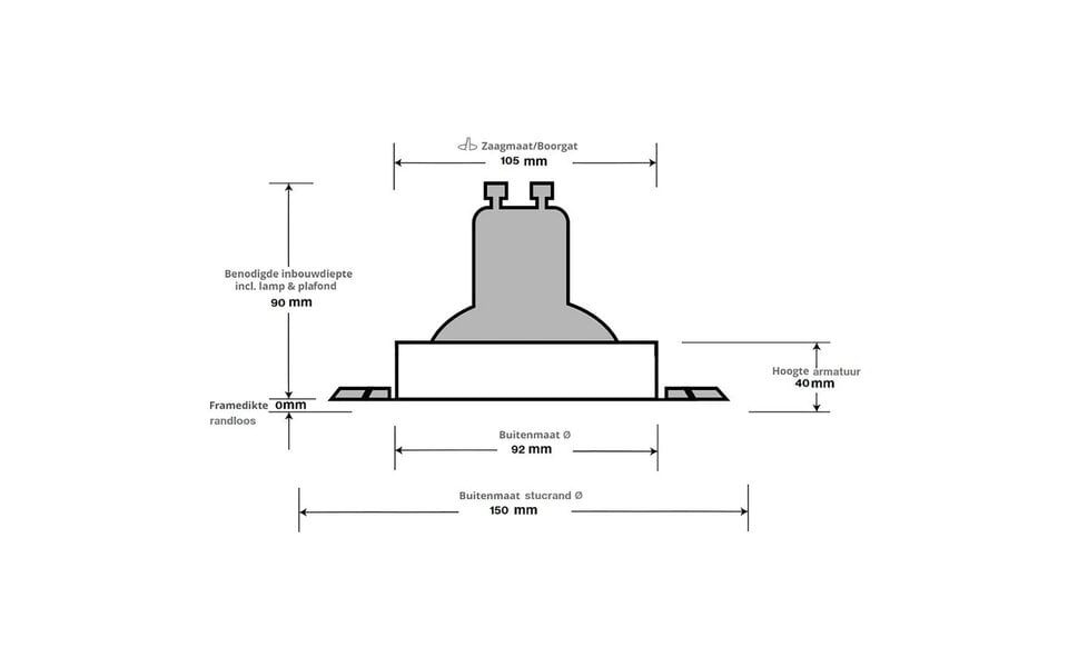 HLW LED LED Spot Set 6W - Tiltable Round Recessed Spotlight Matte White Warm White 3000K