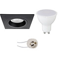 LED Spot Set 6W - Square Recessed Spot Light Matte Black, White Spot Light, GU10 Fitting