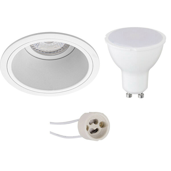 HLW LED LED Spot Set 4W - Ronde Inbouwspot Mat Wit, Warm Wit 3000K, GU10 Fitting HLW LED LED Spot Set 4W - Ronde Inbouwspot Mat Wit, Warm Wit 3000K, GU10 Fitting