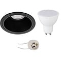 LED Spot Set 6W - Mat Zwarte Ronde Inbouwspot GU10 Natuurlijk Wit 4200K