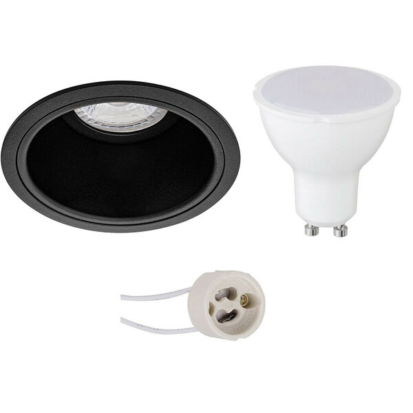 HLW LED LED Spot Set 6W - Mat Zwarte Ronde Inbouwspot GU10 Natuurlijk Wit 4200K HLW LED LED Spot Set 6W - Mat Zwarte Ronde Inbouwspot GU10 Natuurlijk Wit 4200K