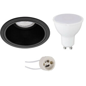 LED Inbouwspot 6W GU10 440lm 6400K Mat Zwart/Wit LED Inbouwspot 6W GU10 440lm 6400K Mat Zwart/Wit