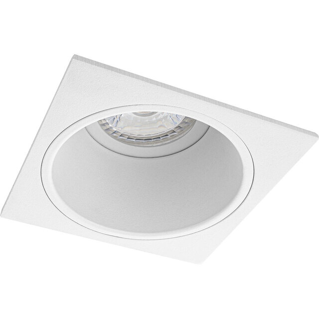 Vierkante mat witte LED inbouwspot 5W dimbaar met GU10 fitting en neutraal wit licht 4000K