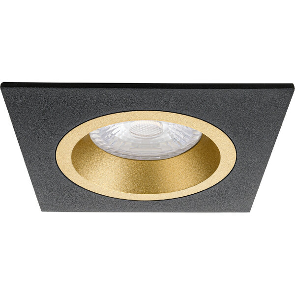 HLW LED LED Spot Set - Dimbare Vierkante Inbouwspot 4W LED Mat Zwart/Goud Warm Wit HLW LED LED Spot Set - Dimbare Vierkante Inbouwspot 4W LED Mat Zwart/Goud Warm Wit