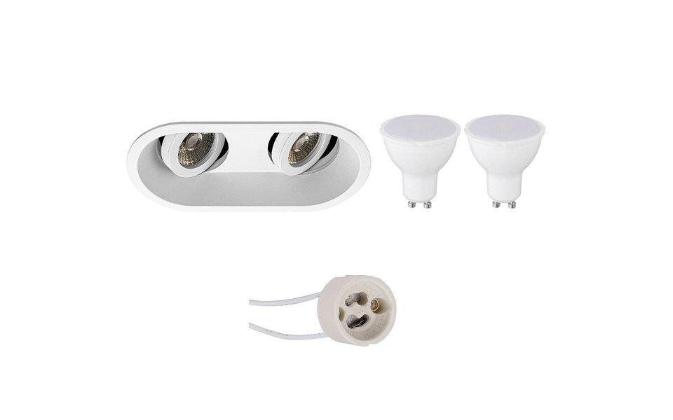 HLW LED LED Spot Set - Kantelbare 8W LED Lamp Inbouwspot Mat Wit GU10 HLW LED LED Spot Set - Kantelbare 8W LED Lamp Inbouwspot Mat Wit GU10