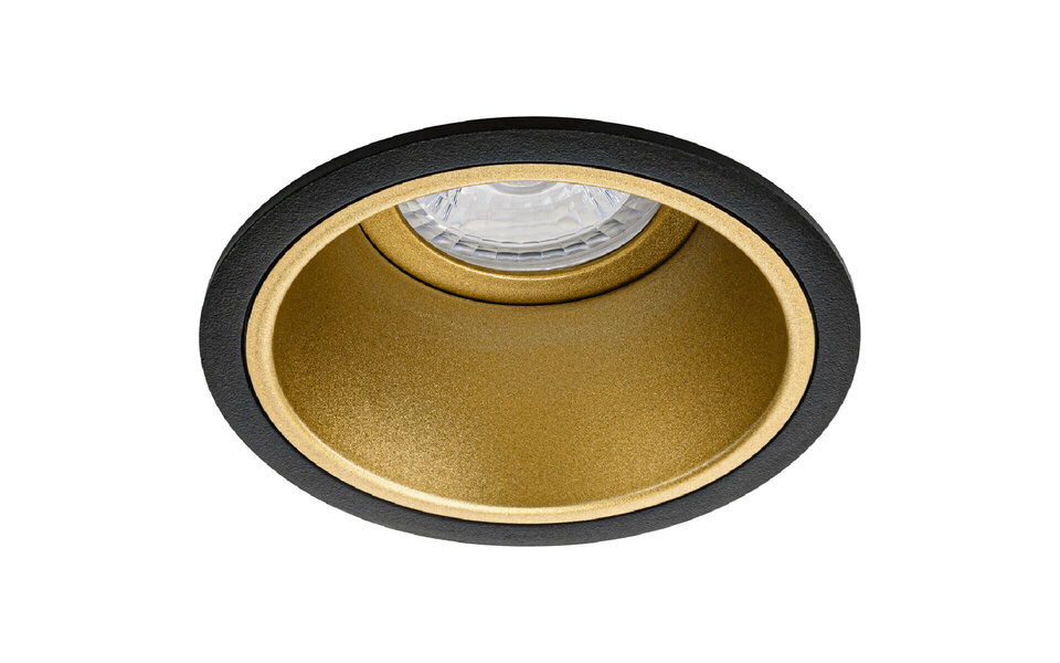 HLW LED LED Spot Set 4W - Ronde Inbouwspot Mat Zwart/Goud - Helder Koud Wit 6400K