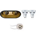 LED Spot Set 4W - Dimmable Tiltable Recessed Spotlight Matte Black/Gold, GU10