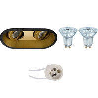 Dimmable LED Recessed Spotlight GU10 Matte Black/Gold 3000K