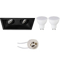 LED Spot Set 8W - Kantelbare Inbouwspot GU10 - Witte & Zwarte Spot LED Spot Set 8W - Kantelbare Inbouwspot GU10 - Witte & Zwarte Spot