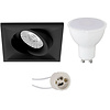 Matte black tiltable LED recessed spotlight GU10 4W 320lm Matte black tiltable LED recessed spotlight GU10 4W 320lm