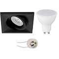 Pragmi Qiundo Pro 6W LED Spot - Tiltable Square Recessed Spot Black, Natural White
