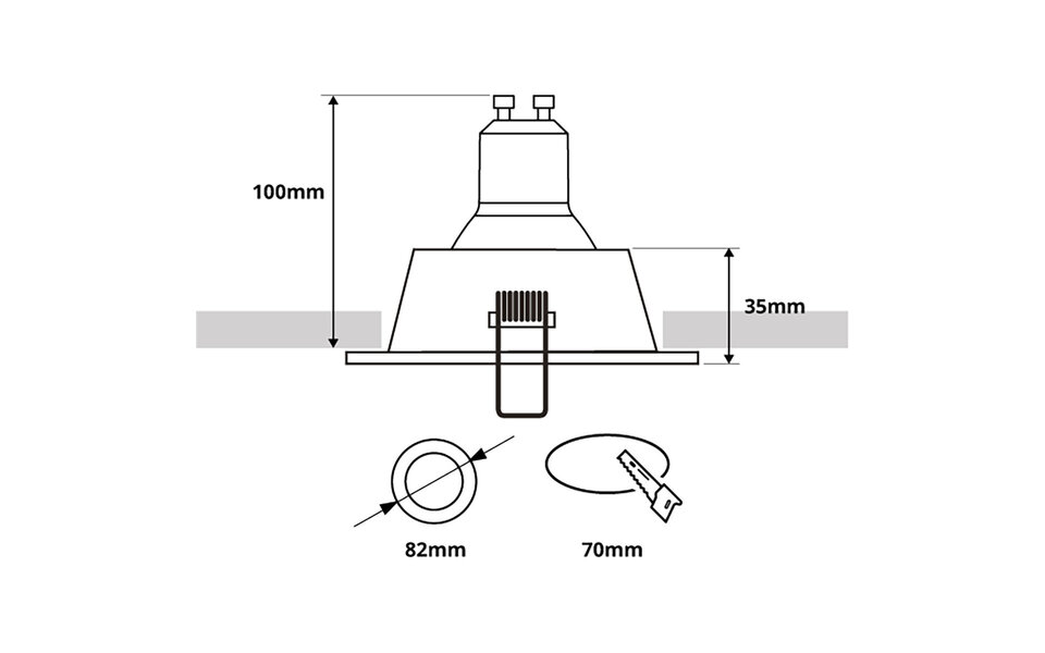 HLW LED LED Spot Set 4W - Inbouwspot Ronde Spot Mat Zwart/Goud Warm Wit 3000K HLW LED LED Spot Set 4W - Inbouwspot Ronde Spot Mat Zwart/Goud Warm Wit 3000K