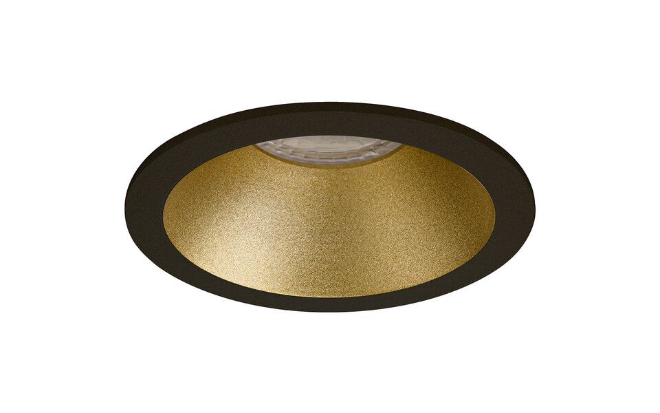 HLW LED LED Spot Set 6W - Ronde Inbouwspot Mat Zwart/Goud - Warm Wit 3000K Warm Licht