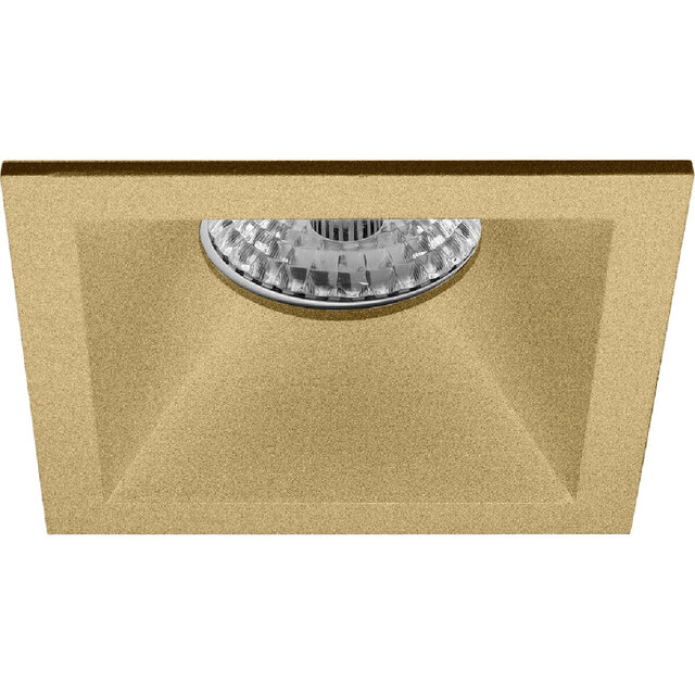 vierkante mat gouden LED inbouwspot 6W warm wit licht 3000K 420 lumen set van meerdere stuks