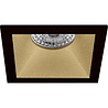 Mat zwarte ronde inbouwspot 4W dimbaar met warm wit licht 2700K en goudkleurige rand