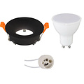 LED Spotlight Set 6W - Recessed Spotlight Round Spotlight Matte Black & White Spotlight Warm White