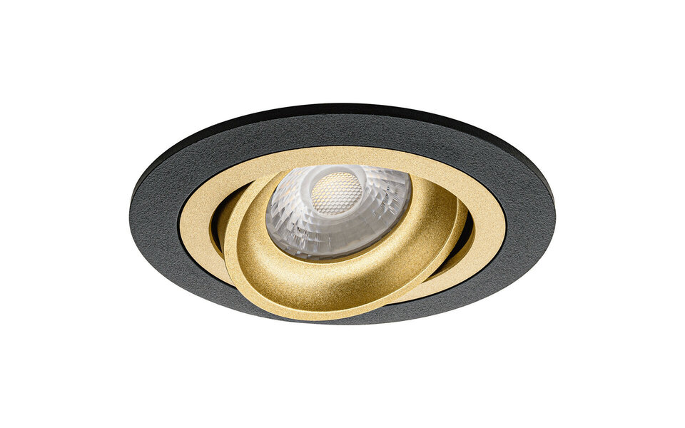 HLW LED LED Spotlight Set 4W - Dimmable Tiltable Round Recessed Spotlight Matte Black/Gold HLW LED LED Spotlight Set 4W - Dimmable Tiltable Round Recessed Spotlight Matte Black/Gold