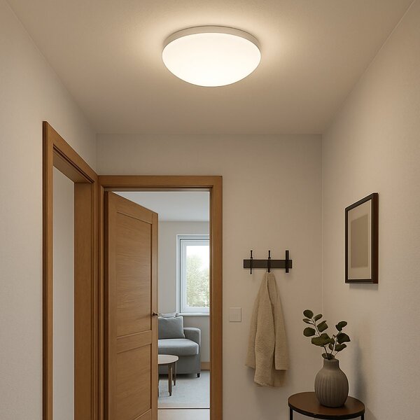 HLW LED LED Plafondlamp met Bewegingssensor - 360° Sensor - E27 Fitting - Opbouw - Ovaal - Mat Wit - Glas HLW LED LED Plafondlamp met Bewegingssensor - 360° Sensor - E27 Fitting - Opbouw - Ovaal - Mat Wit - Glas