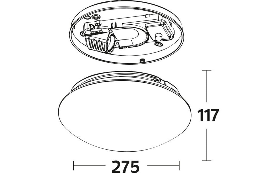 HLW LED LED Ceiling Light with Motion Sensor - 360° Sensor - E27 Fitting - Surface Mounted - Oval - Matte White - Glass HLW LED LED Ceiling Light with Motion Sensor - 360° Sensor - E27 Fitting - Surface Mounted - Oval - Matte White - Glass
