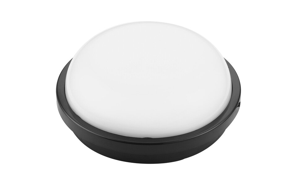 HLW LED LED Ceiling Light - Bathroom Light - Artony - 15W - Natural White 4200K - Waterproof IP65 - Surface Mounted - Round - Black