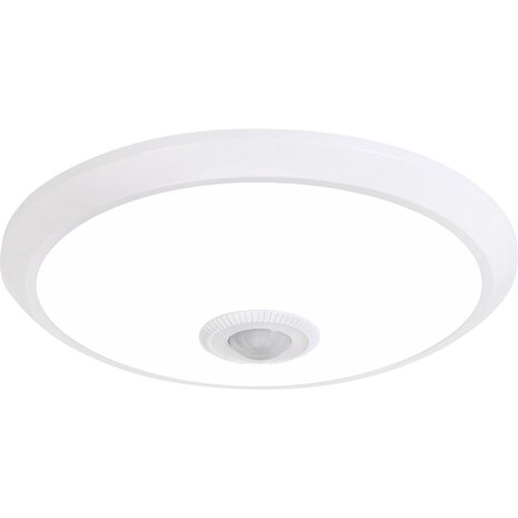 LED Plafondlamp met Sensor + Dag en Nacht Sensor - Kozolux Crimpy - 20W 1500lm - Helder/Koud Wit 6400K - Opbouw - Rond - Wit LED Plafondlamp met Sensor + Dag en Nacht Sensor - Kozolux Crimpy - 20W 1500lm - Helder/Koud Wit 6400K - Opbouw - Rond - Wit