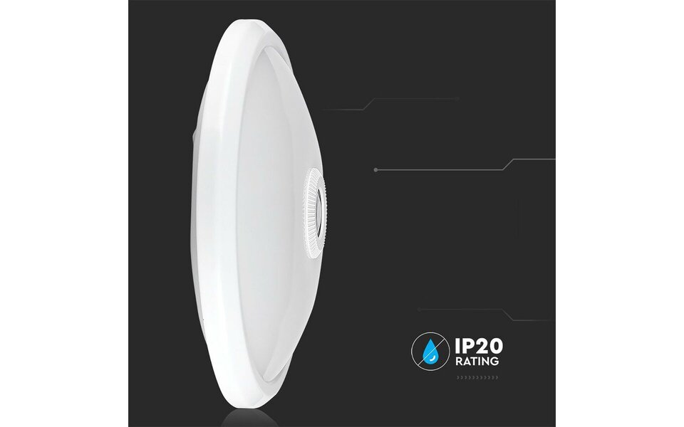 HLW LED LED Plafondlamp met Sensor + Dag en Nacht Sensor - Kozolux Crimpy - 20W 1500lm - Helder/Koud Wit 6400K - Opbouw - Rond - Wit HLW LED LED Plafondlamp met Sensor + Dag en Nacht Sensor - Kozolux Crimpy - 20W 1500lm - Helder/Koud Wit 6400K - Opbouw - Rond - Wit
