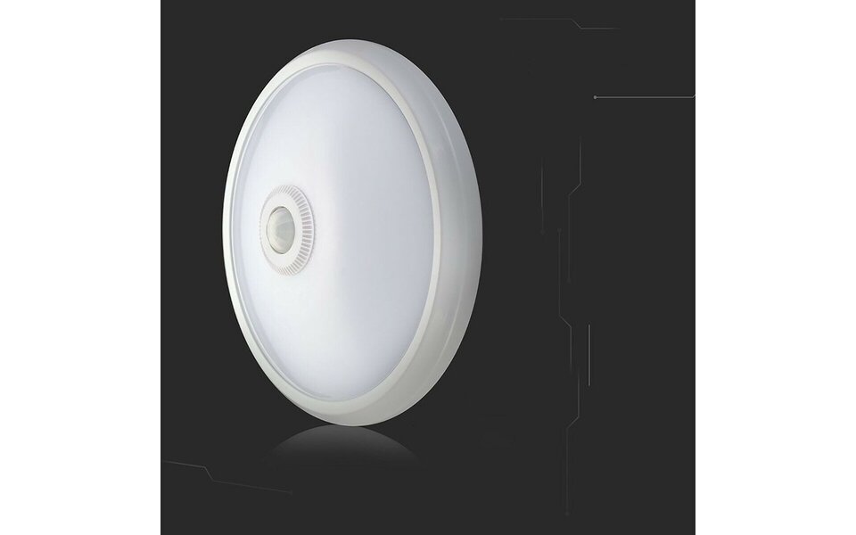 HLW LED LED ceiling light with sensor + day and night sensor - Kozolux Crimpy - 20W 1500lm - Bright/Cool White 6400K - Surface-mounted - Round - White HLW LED LED ceiling light with sensor + day and night sensor - Kozolux Crimpy - 20W 1500lm - Bright/Cool White 6400K - Surface-mounted - Round - White