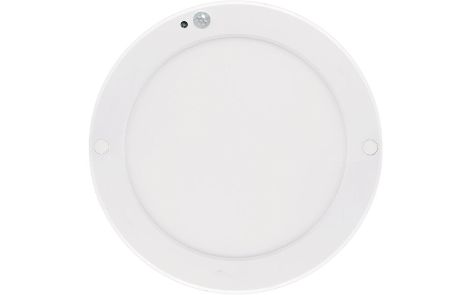 HLW LED LED Plafondlamp met Bewegingssensor + Dag en Nacht Sensor - 18W - Helder/Koud Wit 6500K - 360° Zichthoek - Opbouw/Inbouw - Rond - Mat Wit