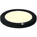 LED ceiling light with motion sensor + day and night sensor - 18W - warm white 3000K - 360° viewing angle - surface-mounted/recessed - round - matte black