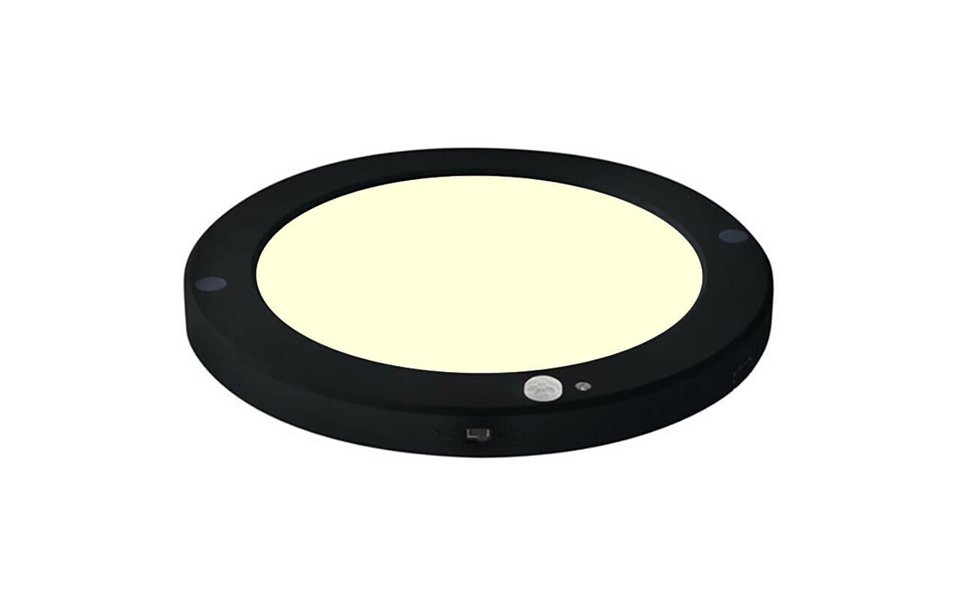 HLW LED LED Plafondlamp met Bewegingssensor + Dag en Nacht Sensor - 18W - Warm Wit 3000K - 360° Zichthoek - Opbouw/Inbouw - Rond - Mat Zwart HLW LED LED Plafondlamp met Bewegingssensor + Dag en Nacht Sensor - 18W - Warm Wit 3000K - 360° Zichthoek - Opbouw/Inbouw - Rond - Mat Zwart