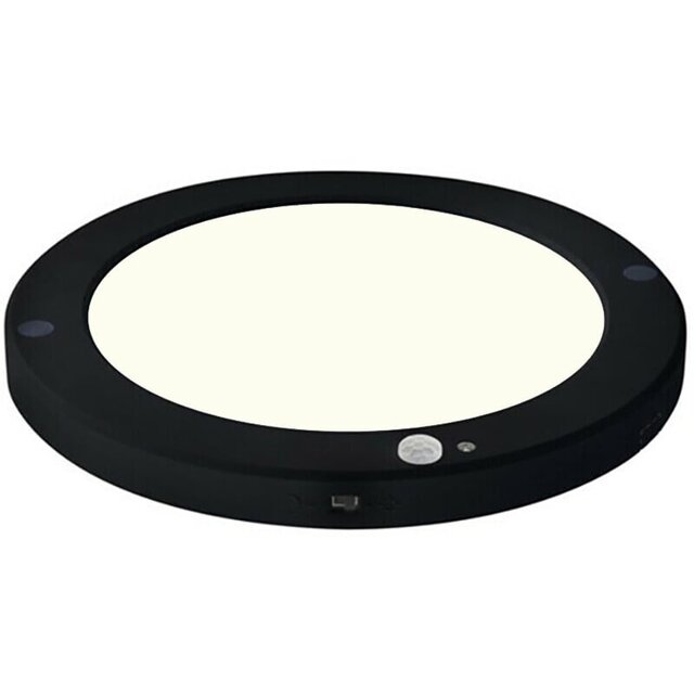LED Plafondlamp 18W PIR Bewegingssensor 4000K Mat Zwart Binnenverlichting