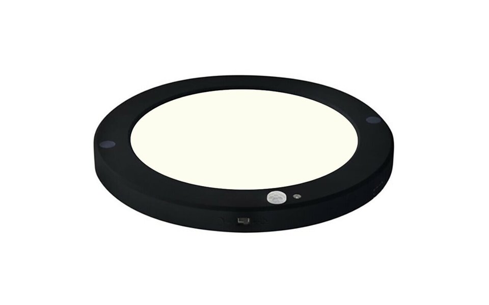 HLW LED LED Ceiling Light with Motion Sensor + Day and Night Sensor - 18W - Natural White 4000K - 360° Viewing Angle - Surface Mounted/Recessed - Round - Matte Black